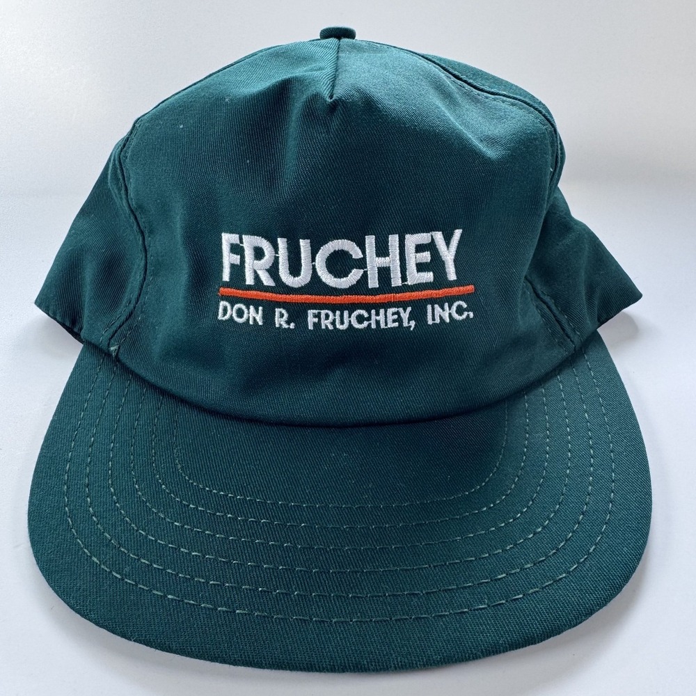 Vtg Don R Fruchey Inc Green Snapback Hat Cap Made‎ in USA 80s90s Promo Business